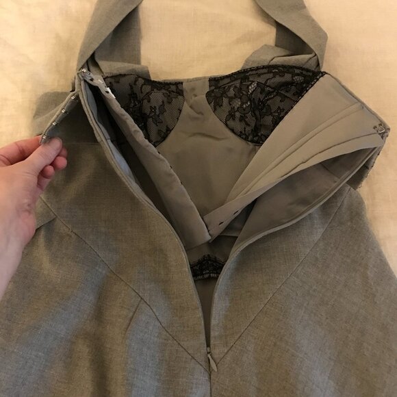 Kaufmanfranco 021 Gray Sheath Halter Dress, EUC! - Picture 5 of 16